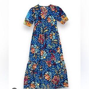 Tabitha Brown Target Short Sleeve Multi Color Maxi Dress Size 0